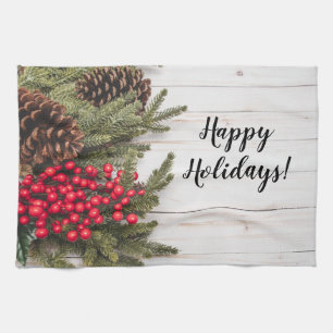 Paño De Cocina Wreath and Holly Holiday Collection