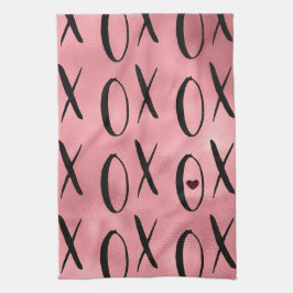Paño De Cocina XOXO Glam rosa cardíaco