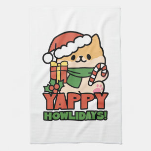 Paño De Cocina Yappy Howlidays - Personalizado de perros Navidade