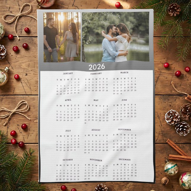 Paño De Cocina Year 2026 Custom Photo Calendar Kitchen Towel (Subido por el creador)
