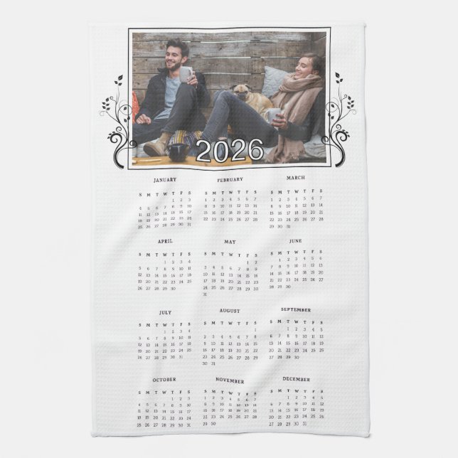 Paño De Cocina Year 2026 Photo Calendar with Foliage  (Vertical)