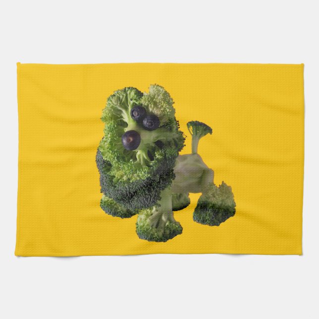 Paño De Cocina Yellow dog kitchen towel. (Horizontal)