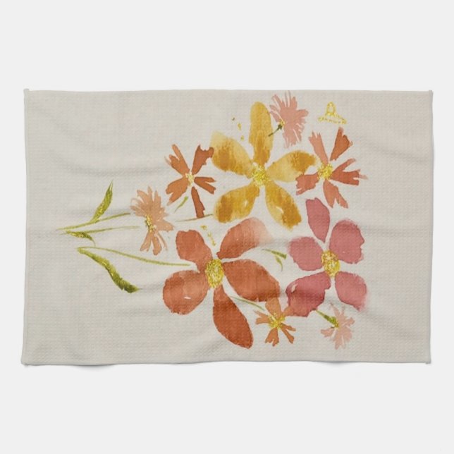 Paño De Cocina Yellow floral Kitchen Towel (Horizontal)