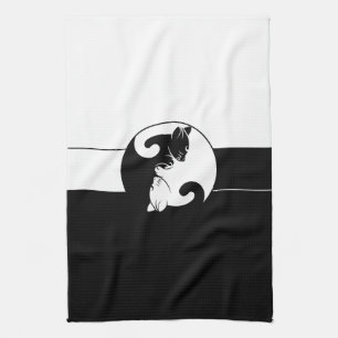 Paño De Cocina Yin yang gatos