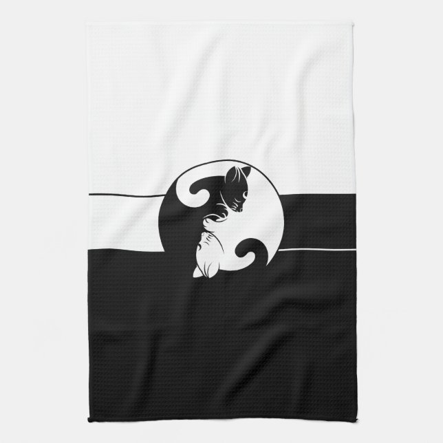 Paño De Cocina Yin yang gatos (Vertical)