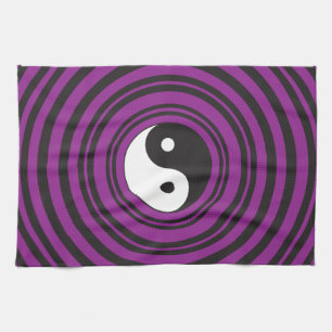 Paño De Cocina Yin Yang Taijitu símbolo Púrpura Círculos negros
