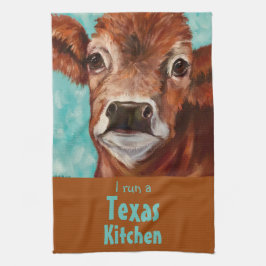 Paño De Cocina "Yo manejo una cocina de Texas" vaca