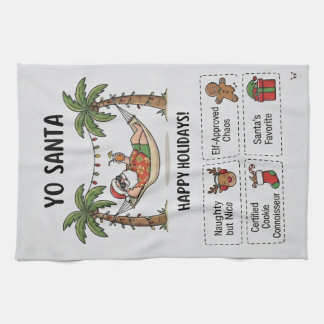Paño De Cocina Yo Santa divertido verano Navidad tropical vacacio