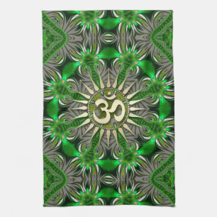 Paño De Cocina Yoga verde líquido Yoga Hippie Tea BannerToalla