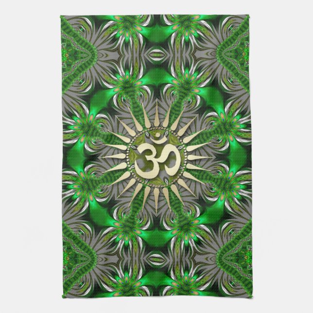 Paño De Cocina Yoga verde líquido Yoga Hippie Tea BannerToalla (Vertical)