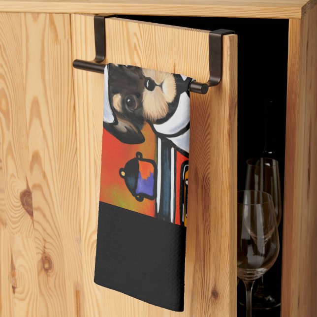 PAÑO DE COCINA YORKIE POO     (Pliegue de tercios)