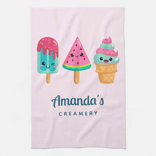 Paño De Cocina Yummy Ice Cream Triam Summer Vibe Creamery Busines (Vertical)