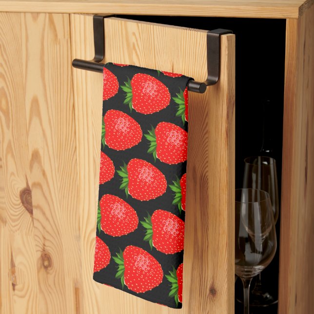 Paño De Cocina Yummy Red Strawberry World Funky Pattern (Pliegue de tercios)