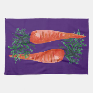 Paño De Cocina zanahorias color agua morado