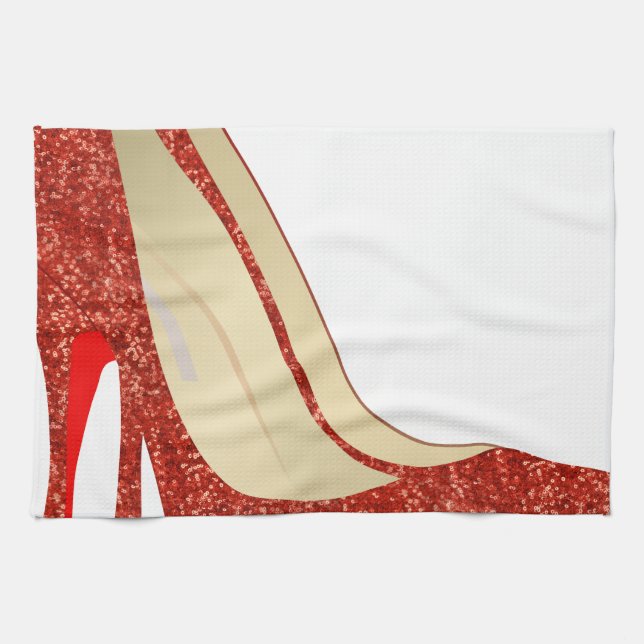 Paño De Cocina zapatillas de rubí (Horizontal)