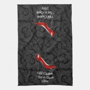 Paño De Cocina Zapato rojo oscuro