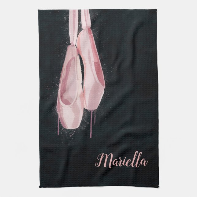 Paño De Cocina Zapatos de ballet rosa de arte pop (Vertical)