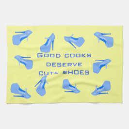 Paño De Cocina Zapatos lindos azules y amarillos