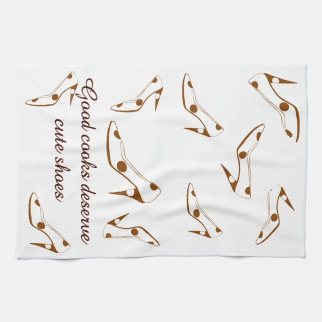 Paño De Cocina Zapatos lindos Brown y blanco (Horizontal)