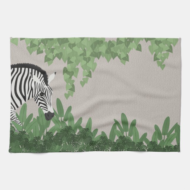 Paño De Cocina Zebra amongst Leaves (Horizontal)