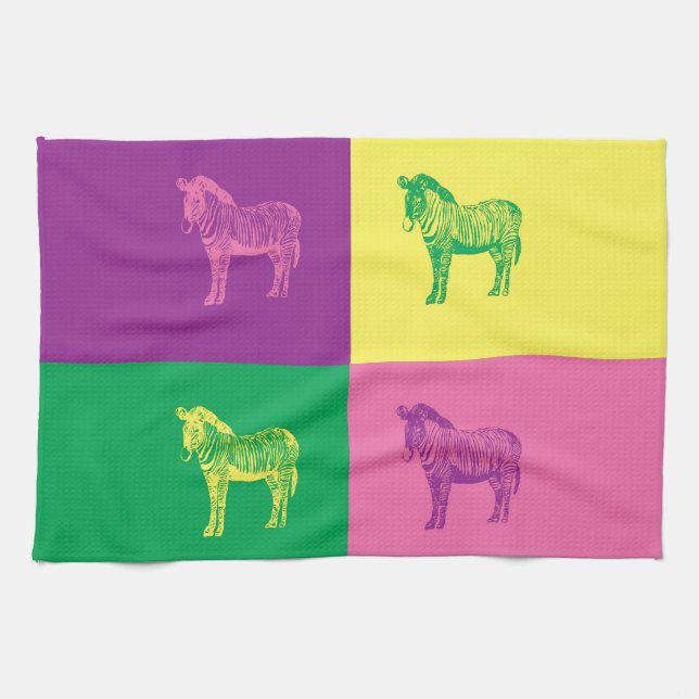 Paño De Cocina Zebra de arte pop (Horizontal)