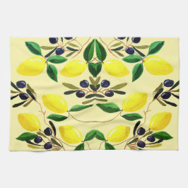 Paño De Cocina Zesty Lemons and Olives Kitchen Towels
