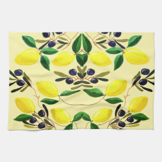 Paño De Cocina Zesty Lemons and Olives Kitchen Towels