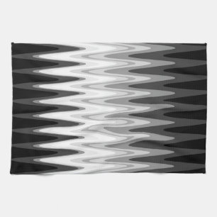 Paño De Cocina Zig Zag Black Gray Pattern
