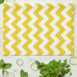 Paño De Cocina Zigzag amarillo, chevron amarillo, patrón geométri