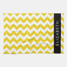 Paño De Cocina Zigzag Amarillo, Chevron Amarillo, Tu Nombre