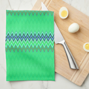 Paño De Cocina Zigzag verde claro