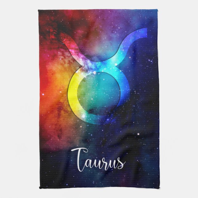 Paño De Cocina Zodiac : Arcoiris espacial Taurus (Vertical)