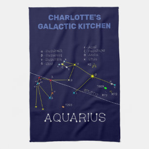 Paño De Cocina Zodiac Constellation Aquarius