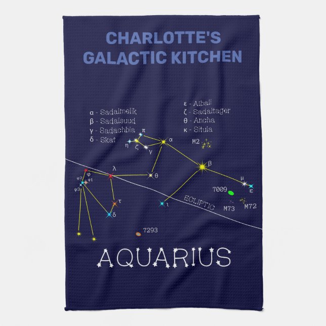 Paño De Cocina Zodiac Constellation Aquarius (Vertical)