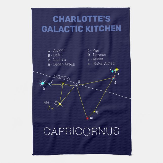 Paño De Cocina Zodiac Constellation Capricornus (Vertical)