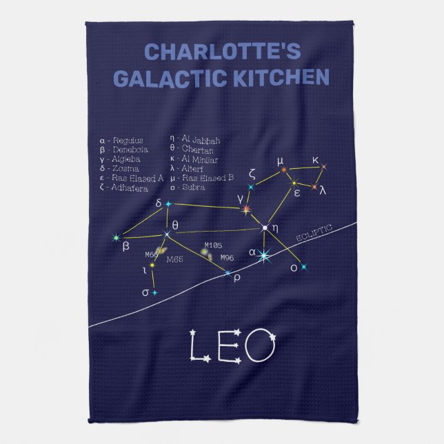 Paño De Cocina Zodiac Constellation Leo (Vertical)