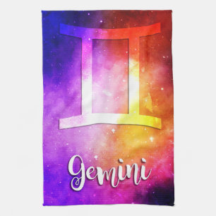 Paño De Cocina Zodiac: espacio de caramelos de Gemini