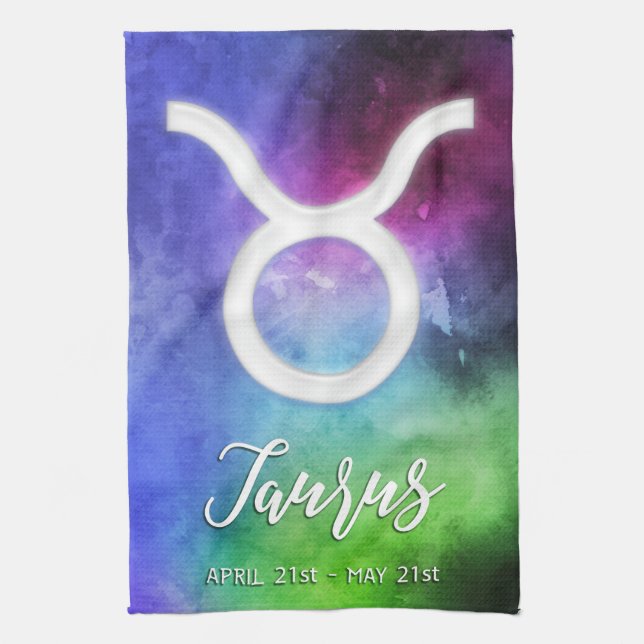 Paño De Cocina Zodiac: Fechas de Taurus (Vertical)