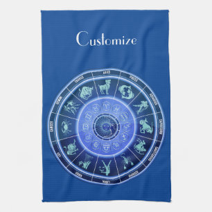 Paño De Cocina Zodiac Sun Rótulo Astrología Calendario Thunder_Co