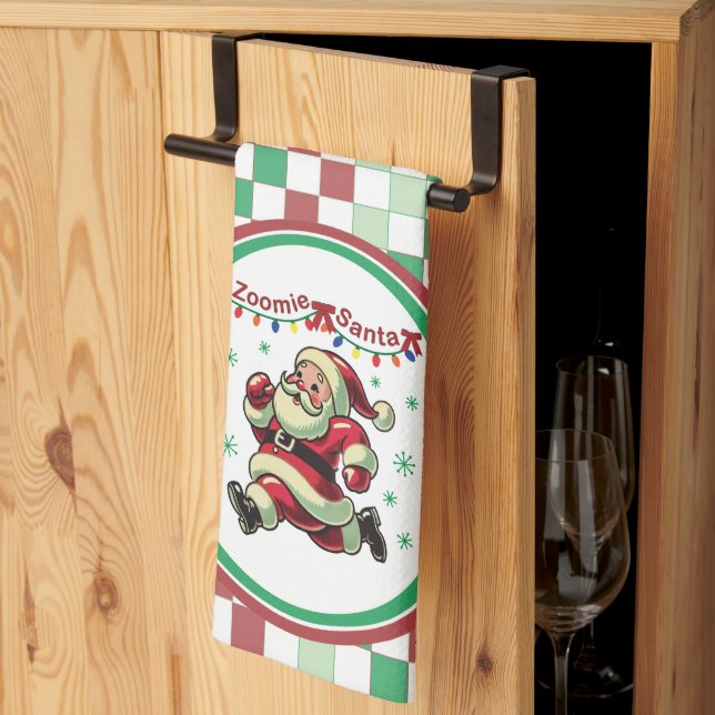 Paño De Cocina Zoomie Santa Navidad (Pliegue de tercios)