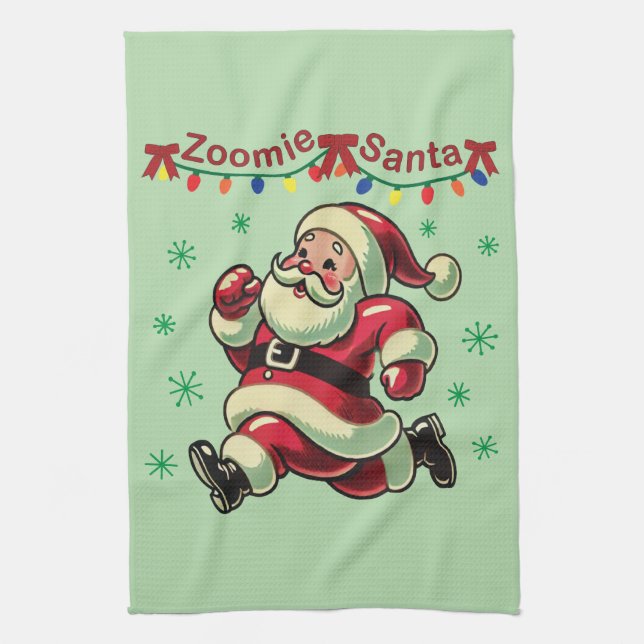 Paño De Cocina Zoomie Santa Navidades (Vertical)