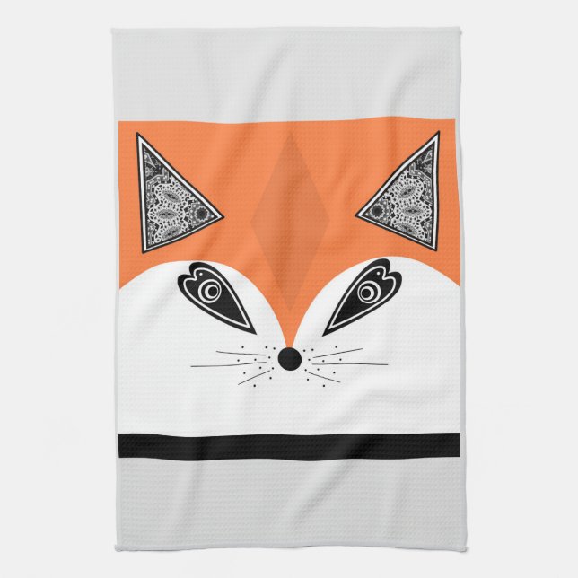 Paño De Cocina Zorro de cartón, Fox de aplicación, Fox (Vertical)
