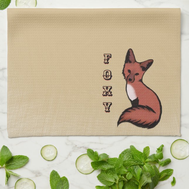 Paño De Cocina Zorro Rojo Hermoso (Doblado)