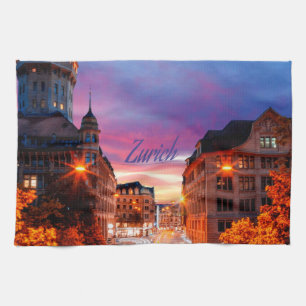 Paño De Cocina Zurich Suiza Sunset