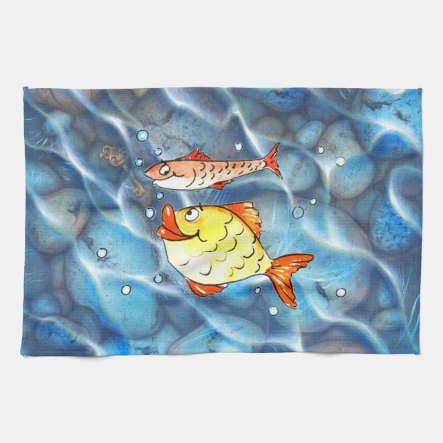 Paño De Cocina Zwei fröhliche Fische (Horizontal)