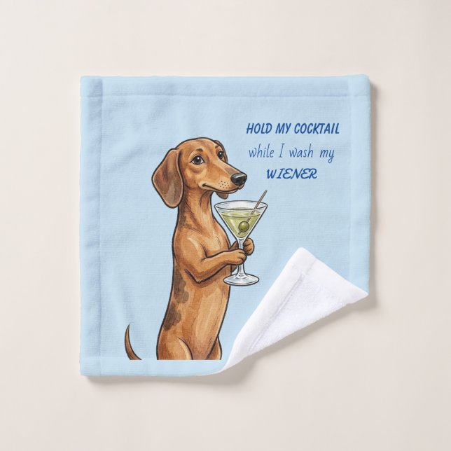Paño de lavado de cóctel Dachshund (Toallita)