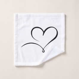 Paño de lavado suave con diseño de marca de corazó
