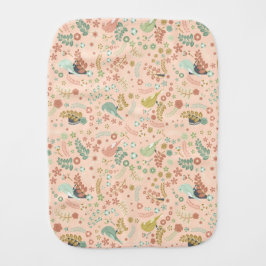 Paño Para Bebés Aves y ramas de Shabby Pastel Salmon