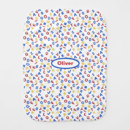 Paño Para Bebés Azul amarillo rojo ABC 123