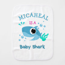 Babero Personalizado Tiburón Azul Bebé